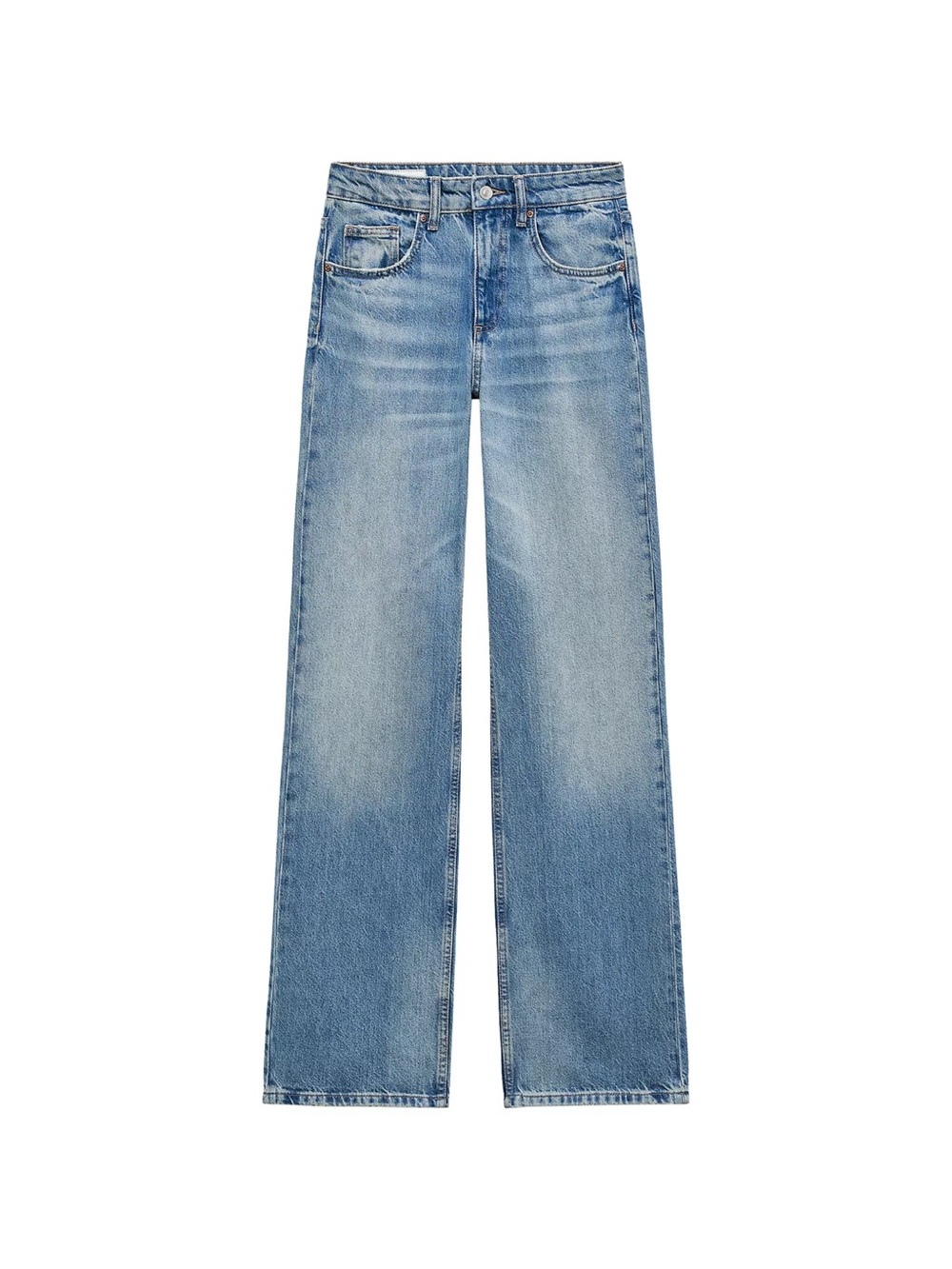 Zara TRF Mid-Rise Wide Leg Jeans